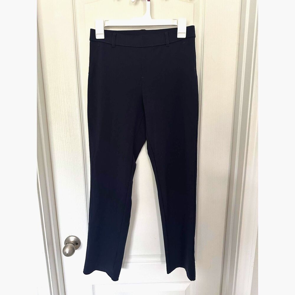 HUE Ponte Knit Pull On Leggings in Dark Navy Size M Career Wear - Picture 2 of 7